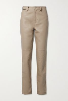Proenza Schouler White Label - Leather Straight-leg Pants - Brown