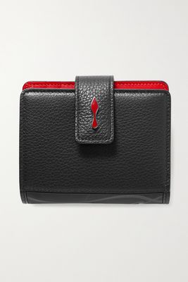 Christian Louboutin - Paloma Rubber-trimmed Textured-leather Wallet - Black