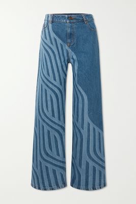 Ahluwalia - High-rise Wide-leg Organic Jeans - Blue
