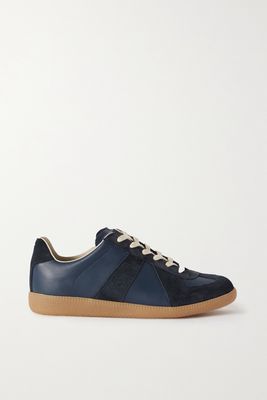 Maison Margiela - Replica Leather And Suede Sneakers - Blue