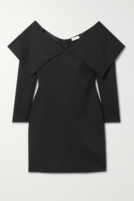 Rosetta Getty - Off-the-shoulder Stretch-knit Mini Dress - Black