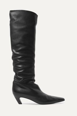 Khaite - Davis Leather Knee Boots - Black