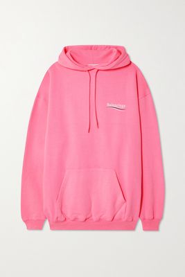 Balenciaga - Oversized Printed Cotton-jersey Hoodie - Pink