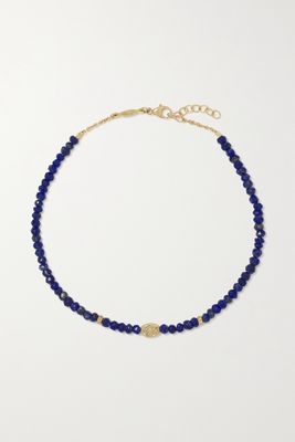 Jacquie Aiche - 14-karat Gold, Lapis Lazuli And Diamond Anklet - one size