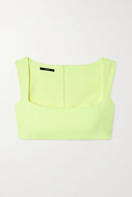 Alex Perry - Rae Cropped Crepe Top - Yellow