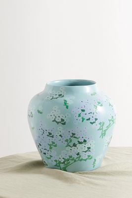 BERNADETTE - Small 24cm Ceramic Vase - Blue