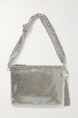 Jimmy Choo - Callie Tasseled Chainmail Shoulder Bag - Silver