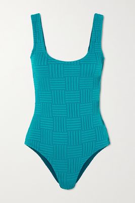 Bottega Veneta - Seersucker Swimsuit - Blue
