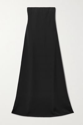 The Row - Pau Strapless Silk-cady Gown - Black