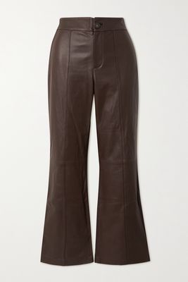 Vince - Leather Flared Pants - Brown