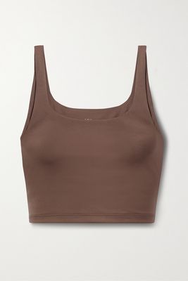 All Access - Tempo Cropped Stretch Tank - Brown