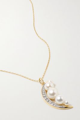 Mateo - 14-karat Gold, Pearl And Diamond Necklace - one size