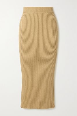 LVIR - Ribbed Cotton-blend Skirt - Neutrals
