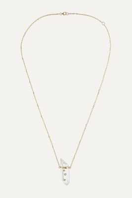 Harris Zhu - 14-karat Gold, Crystal Quartz And Diamond Necklace - one size