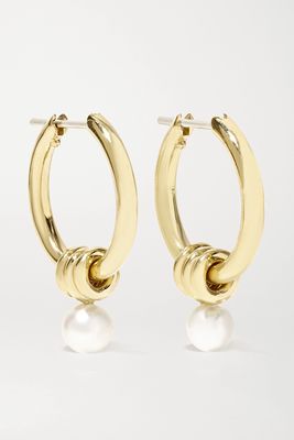Spinelli Kilcollin - Ara 18-karat Gold Pearl Hoop Earrings - one size
