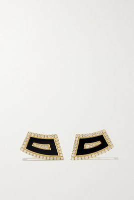 State Property - Tabei 18-karat Gold, Enamel And Diamond Earrings - one size
