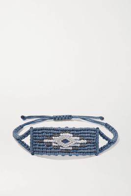 Diane Kordas - Evil Eye Woven Cord, Diamond And Sapphire Bracelet - Blue