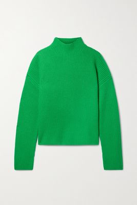 Lisa Yang - Antoinette Ribbed Cashmere Turtleneck Sweater - Green
