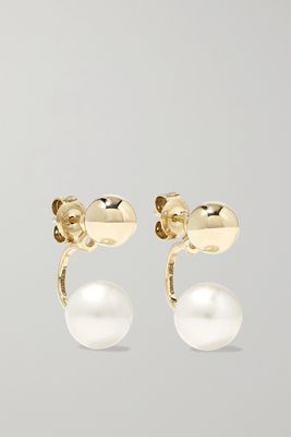 Mateo - 14-karat Gold Pearl Earrings - one size