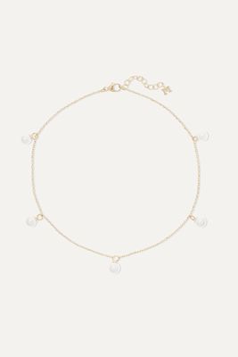 Mateo - 14-karat Gold Pearl Anklet - one size
