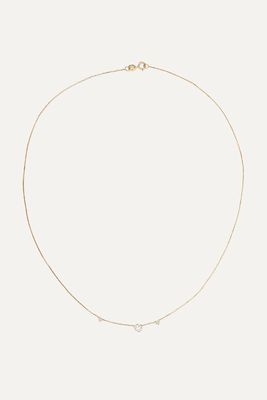 Wwake - Three Step 14-karat Gold Diamond Necklace - one size