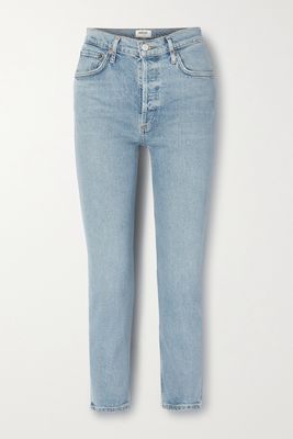 AGOLDE - Riley Cropped High-rise Straight-leg Organic Jeans - Blue