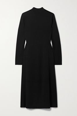 Tibi - Cutout Cotton And Modal-blend Midi Dress - Black