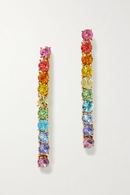 Oscar de la Renta - Gold-tone Crystal Earrings - one size