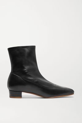 BY FAR - Este Leather Ankle Boots - Black