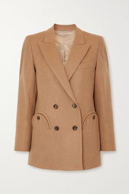 Blazé Milano - Cholita Everyday Double-breasted Camel Hair And Wool-blend Blazer - Brown