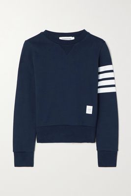 Thom Browne - Striped Cotton-jersey Sweatshirt - Blue
