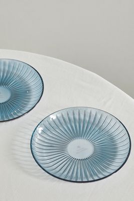 Luisa Beccaria - Set Of Two 18cm Glass Fruit Plates - Blue