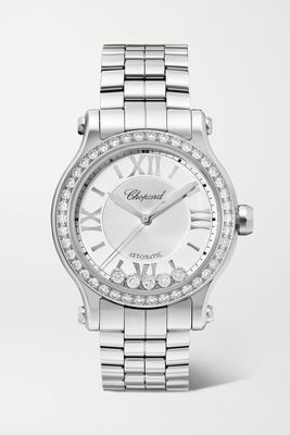 Chopard - Happy Sport Automatic 33mm Stainless Steel And Diamond Watch - Gray