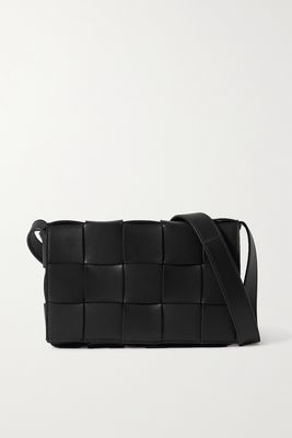 Bottega Veneta - Cassette Intrecciato Leather Shoulder Bag - Black
