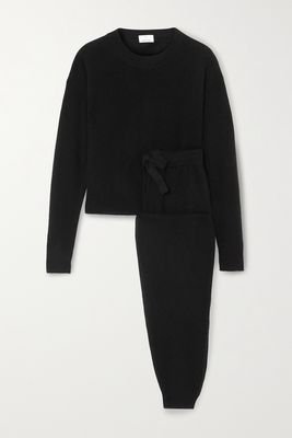 Allude - Wool And Cashmere-blend Sweater And Track Pants Set - Black