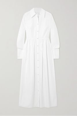 Erdem - The Audley Pleated Cotton-jacquard Shirt Dress - White