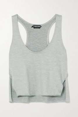 TOM FORD - Silk And Cotton-blend Jersey Tank - Gray