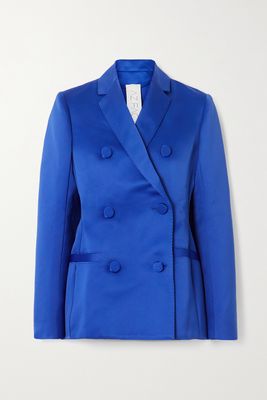 AZ Factory - Switchwear Double-breasted Recycled Duchesse-satin Blazer - Blue