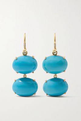 Irene Neuwirth - 18-karat Gold, Turquoise And Diamond Earrings - one size