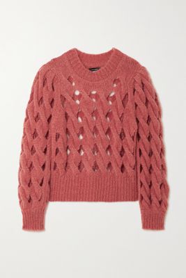 Isabel Marant - Eggie Open-knit Mohair-blend Sweater - Orange