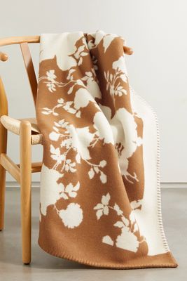 Erdem - Floral-print Merino Wool And Cashmere-blend Blanket - Brown