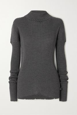 Bottega Veneta - Ribbed Wool Turtleneck Sweater - Gray