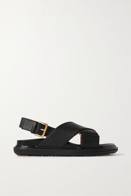 Marni - Fussbett Leather Slingback Sandals - Black