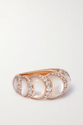 David Morris - Fortuna 18-karat Rose Gold, Mother-of-pearl And Diamond Ring - 7