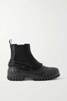 Cecilie Bahnsen - Julian Scalloped Quilted Silk And Rubber Chelsea Boots - Black