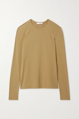 The Row - Iverness Stretch-jersey Top - Brown