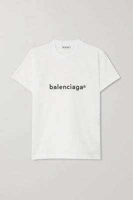 Balenciaga - Printed Cotton-jersey T-shirt - White