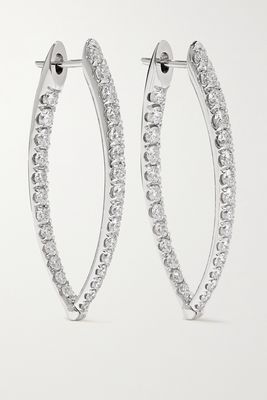 Melissa Kaye - Cristina Medium 18-karat White Gold Diamond Earrings - one size
