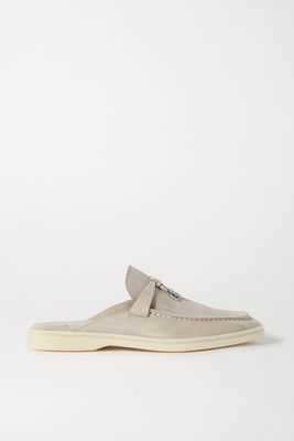Loro Piana - Babouche Charms Walk Suede Slippers - Neutrals