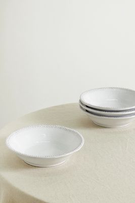 Soho Home - Hillcrest Set Of Four 22cm Glazed Stoneware Pasta Bowls - White